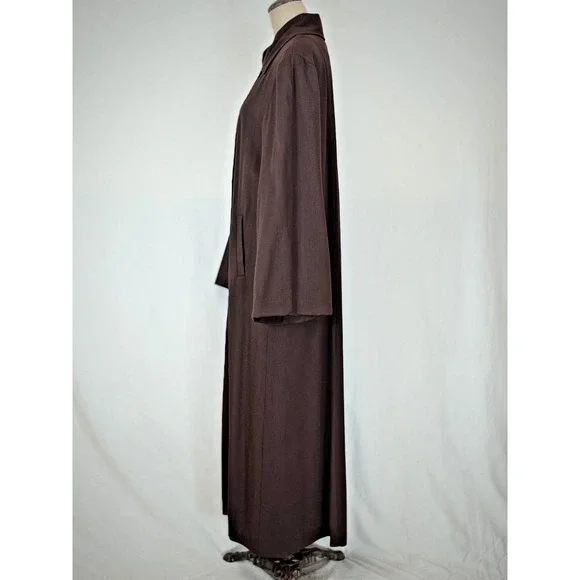 Vintage 8o's Guarantee Brown Long Wool Blend Coat LARGE #50213 Made USA - Picture 4 of 12
